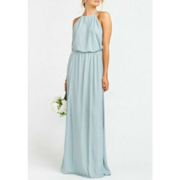 Show Me Your Mumu Heather Halter Maxi Dress Womens Large Bridesmaid Wedding - Picture 1 of 8